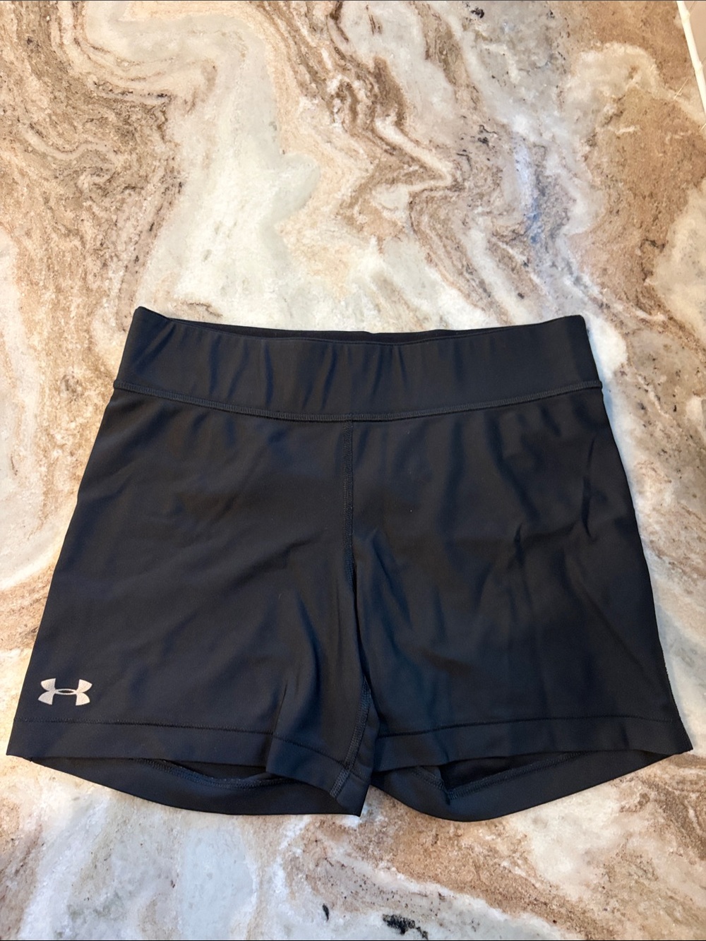 Under Armour girls compression Black Bike Shorts with Logo